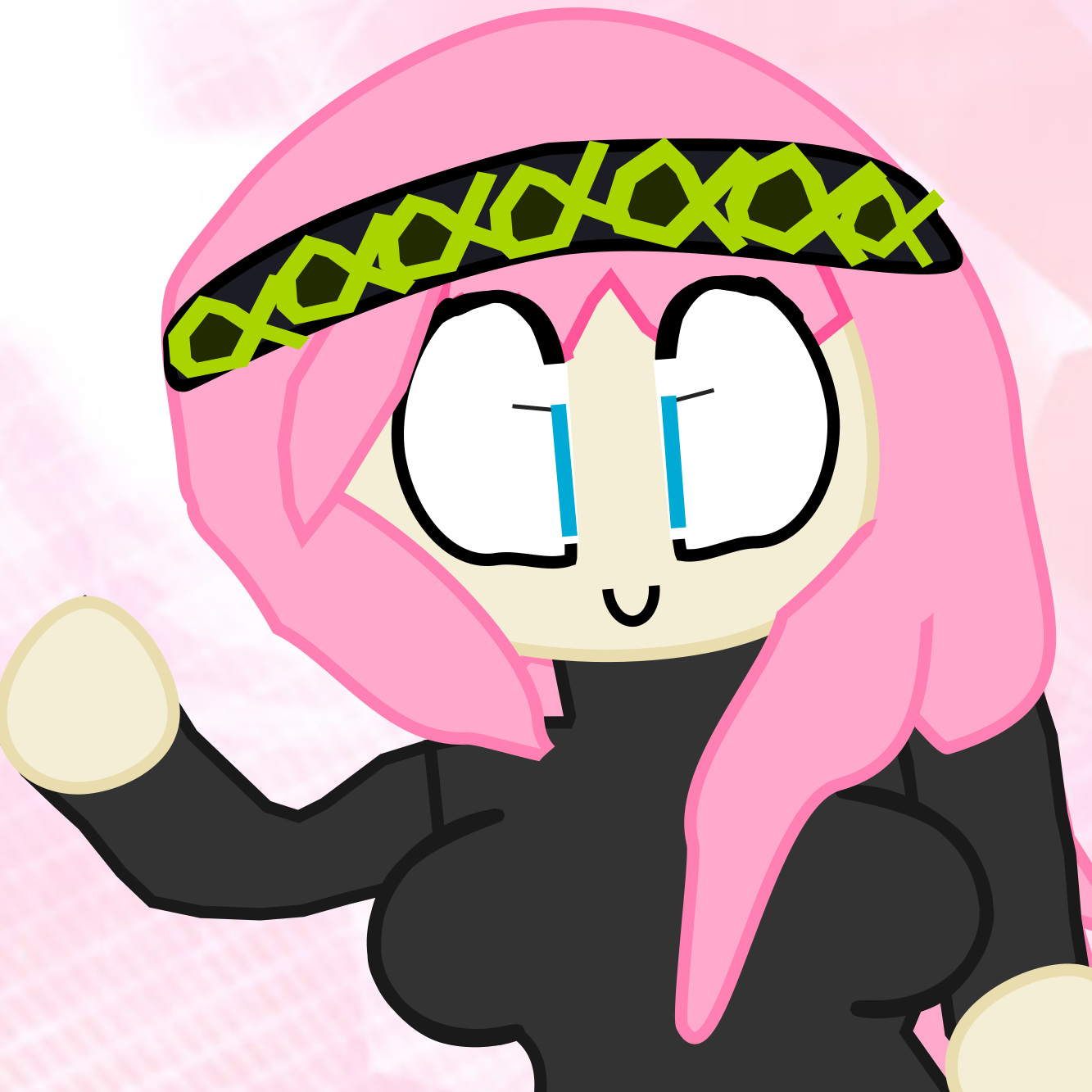 Luka Megurine with a black sweater/shirt.