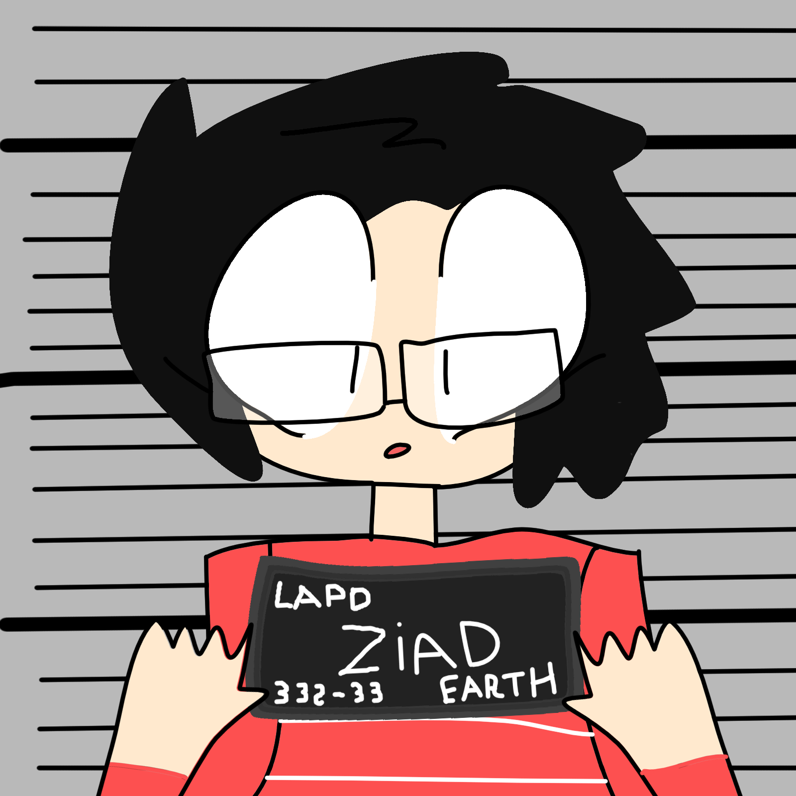 My sona as Barbie from the movie mugshot scene.